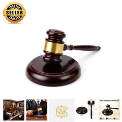Solid Hardwood Gavel with Matching Sound Block – Perfect for Auctions & Judges
