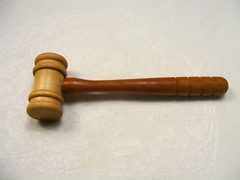 Vintage Handmade Two-Toned Wooden Gavel 2-a