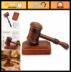 Handcrafted Wooden Gavel & Sound Block Set – Premium Quality for Courtroom, Meet
