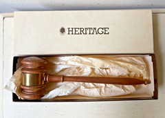 Vintage Heritage Wooden Gavel Judge Auctioneer Mallet 5 Gram New In Box