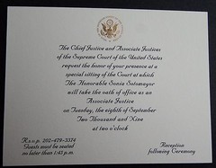 Rare Invitation Special Sitting U.S. Supreme Court Justice Sonia Sotomayor 2009