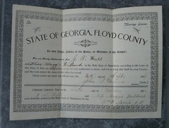 1898 Marriage License-J T Hall & Maggie Hubbard-Floyd County Georgia