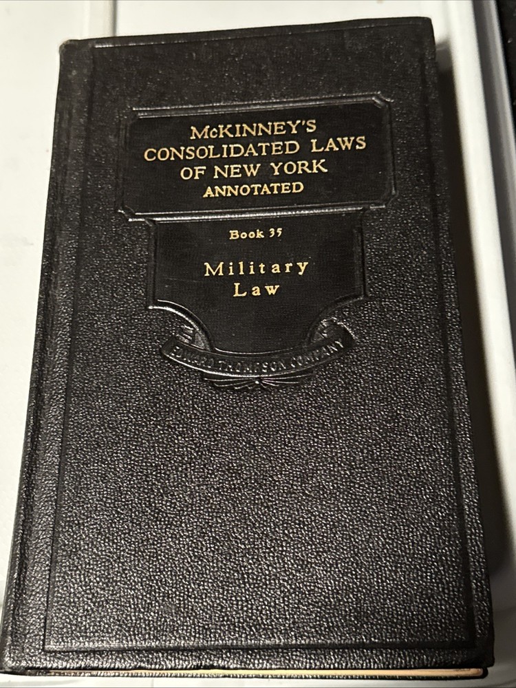 VINTAGE 1944McKINNEY’S CONSOLIDATED LAWS OF NEW YORK SC BOOK Book #35 Military