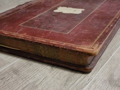1941 CLINTON COUNTY MISSOURI HUGE LEATHER BOUND ABSTRACT OF FEES COURT LEDGER