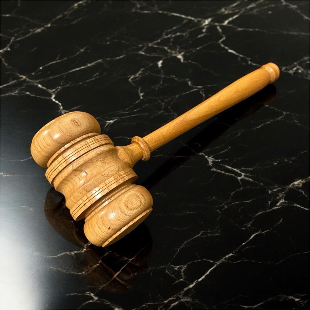 Wooden Gavel Lawyers Legal Collectible Courtroom Judge Legal Office Decor