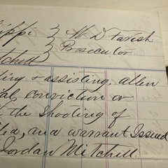 1876 Mississippi Original Case Document Aiding a Fugitive After Officer Shooting