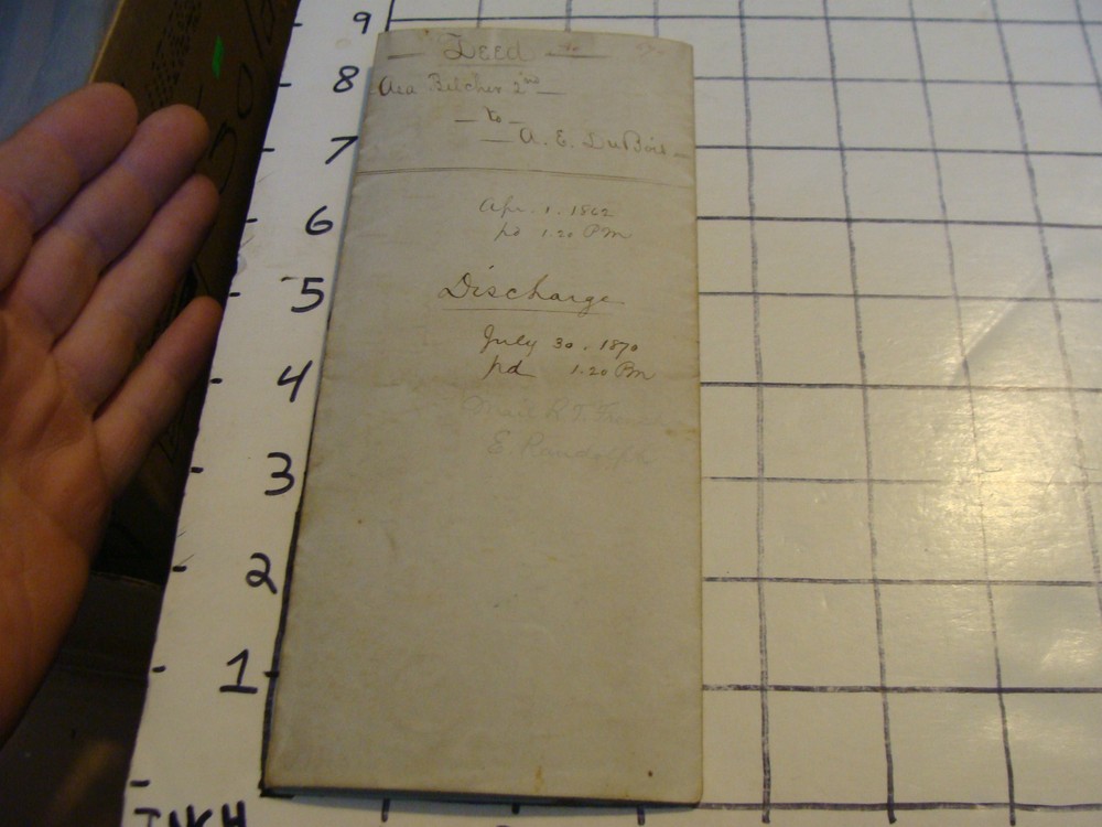 vintage paper: RANDOLF MASSACHUSETTS DEED from 1862 w/ wax seals & tax stamps