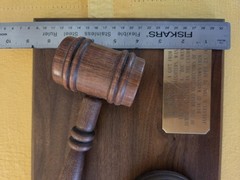 Commemorative Gavel Set On Wooden Plaque