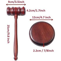 Handmade Wooden Gavel and Block Set Perfect for Lawyer Judge Auction Sale