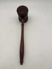 Solid Wood Gavel — Dark Finish, Judge/Auctioneer/Meeting 10” Long 3” Wide
