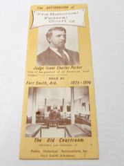Vtg Hanging Judge Isaac Parker Fold-Out Brochure Fort Smith Arkansas Courtroom