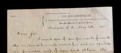 1885 letterhead Washington D C law land office of J Thomas Turner #b9