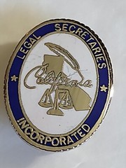 California Legal Secretaries Incorporated Membership Lapel Pin Vintage