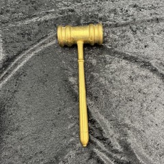 Vintage Brass Gavel Judge Lawyer Bar Exam Grad Gift Paperweight Office Justice