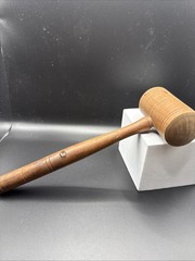 Vintage Some Turning Details Med Dark Solid Wood Judge’s Gavel Approx. 11”