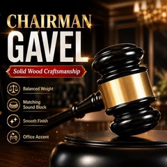 Wooden Gavel and Block Set Sound Block for Lawyer Judge Meeting Gift Office Desk