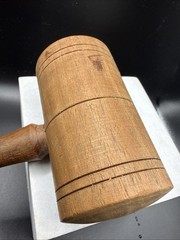 Vintage Some Turning Details Med Dark Solid Wood Judge’s Gavel Approx. 11”
