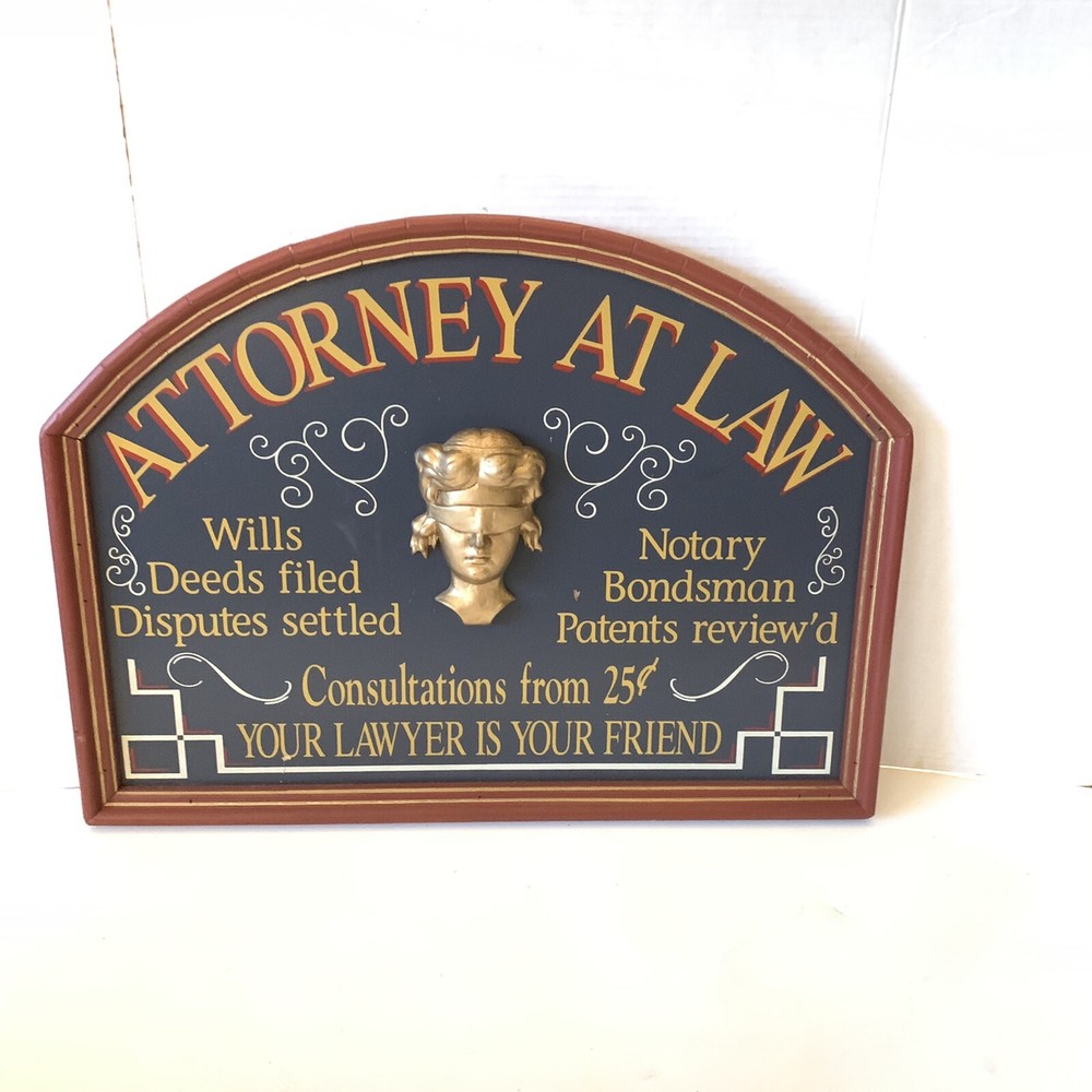 Attorney At Law Wood Plank Sign with Personalized Nameboard
