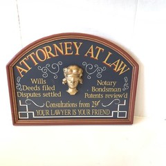 Attorney At Law Wood Plank Sign with Personalized Nameboard