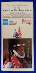 Vintage 1985 London Sessions of American Bar Association Booklet British Airways