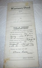 Cumberland County, Tennessee, Warranty Deed, 1944, DOCUMENT TAX STAMPS