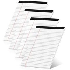 Legal Pads 5×8 Inch, 4 Pack, Narrow Ruled, 5×8 White Legal Pad, Mini Double-Side