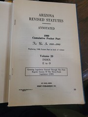 Arizona Revised Statutes Annotated, Index E To O, Volume 20
