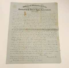 1805 Stationary New York Lottery Agent US Government Office of Hammett & Co
