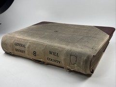 1899-1903 Will County Illinois General Court Clerk’s Docket Joliet IL 18” x 13”