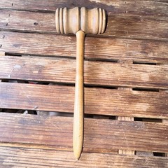 Vintage Wooden Gavel Judge Courtroom / Auctioneer’s Hammer 8.5” Legal Decor