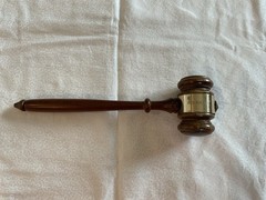 Vintage American Legion Wood Gavel Engraved Brass Band RED RHODE