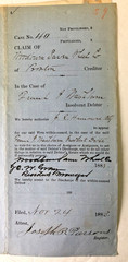 COURT OF INSOLVENCY 1883 Document Insolvent Debtor to Woodburn Sarven Wheel Co.