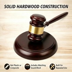 Wooden Gavel Set with Sound Block