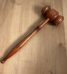 VTG Wooden Auctioneer / Judge Gavel – Large Hand Turned Hardwood – Office Decor