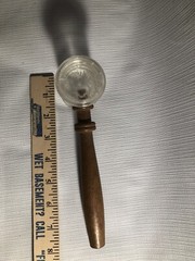 Vntg Gavel Clear Head Plastic Wooden Handle Rare Unique Judge Cosplay Costume