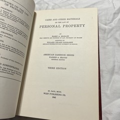 American Casebook Series Personal Property Bigelow 1942 3rd Edition