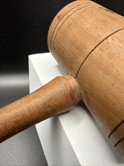 Vintage Some Turning Details Med Dark Solid Wood Judge’s Gavel Approx. 11”