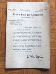 1918 Pamphlet Illinois State Bar Association Report of Public Hearing Law Reform