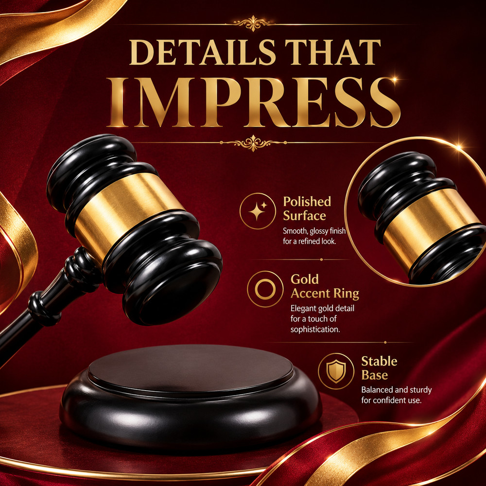 Luxury Courtroom Inspired Gavel Display for Office Library or Professional Space