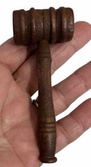 Vtg Solid Wood Wooden 4” Long Fraternal Judge Lawyer Auctioneer Home Decor Gavel
