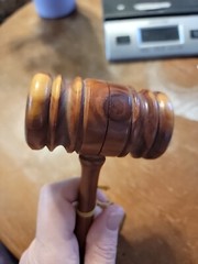 Vintage Wooden Gavel, Judge, H.O. Vineyard 1941 9.25″ Long