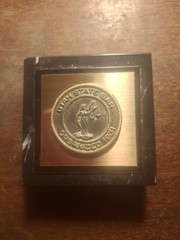 Utah State Bar Organized 1931 3″ x 3″ Polished Black Marble Paper Weight