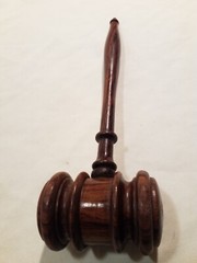 Vintage Solid Wooden Gavel/ Mallet 3x2x10″ Long Hand Turned Dark Brown Wood