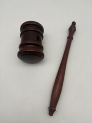 Solid Wood Gavel — Dark Finish, Judge/Auctioneer/Meeting 10” Long 3” Wide