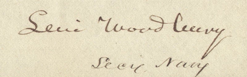 LEVI WOODBURY – SIGNATURE(S)