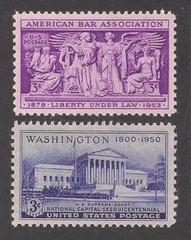1950’s AMERICAN BAR ASSOCIATION + SUPREME COURT – 2 U.S. STAMPS – MINT CONDITION