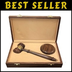 Handcrafted Judge Gavel and Sound Block in Wood Case Free USA Shipping#
