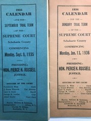 Schoharie County, N.Y. Supreme Court Calendar for 1934-1936: 4 Calendars total