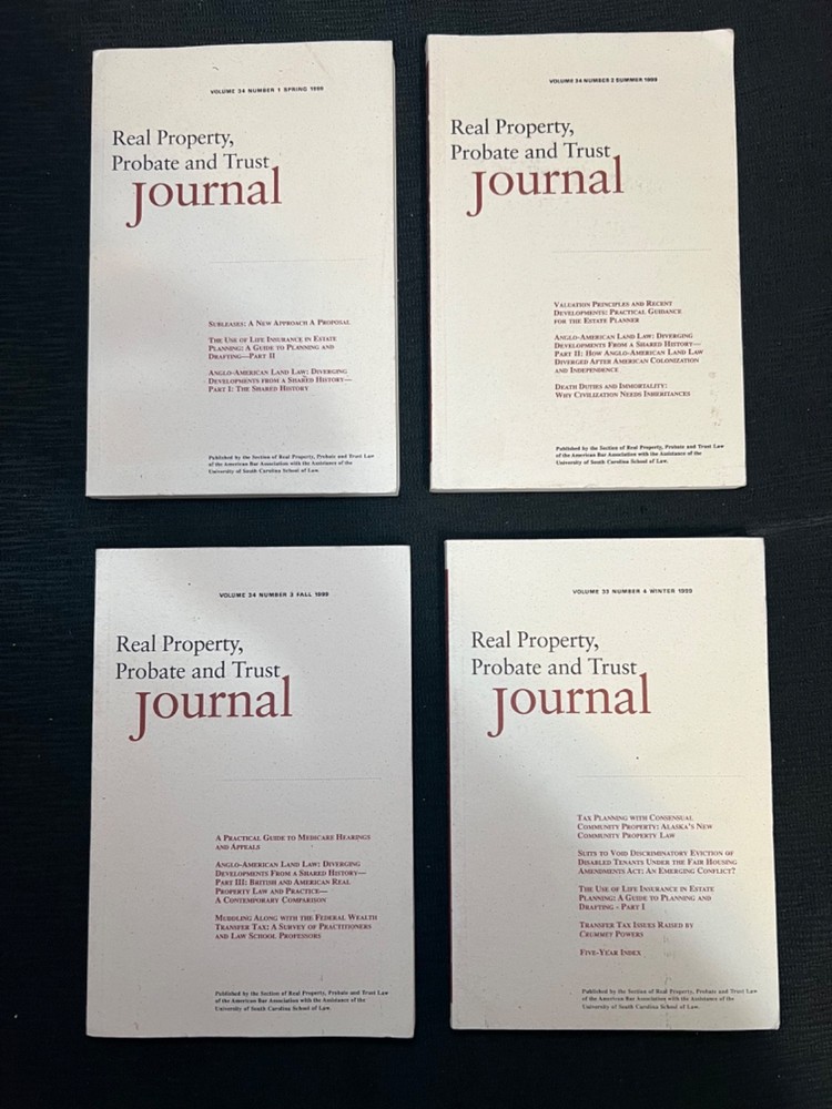 Vintage American Bar Association Journal Property, Probate, Trust V34 1-4 1999