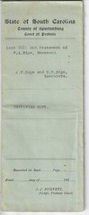 5 Vintage 1911 – 1949 STATE OF SOUTH CAROLINA Legal Documents: Will, Probate,